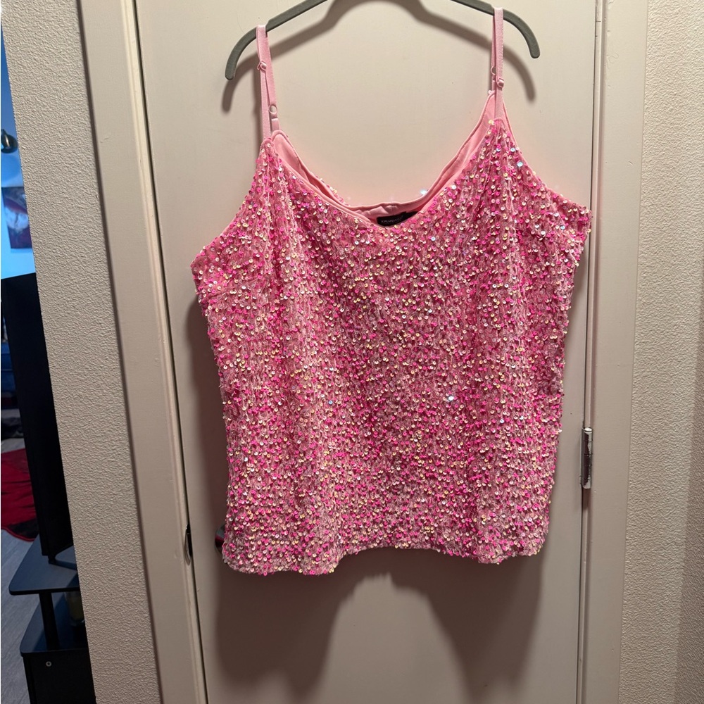 Pink Sequin Women's Top
